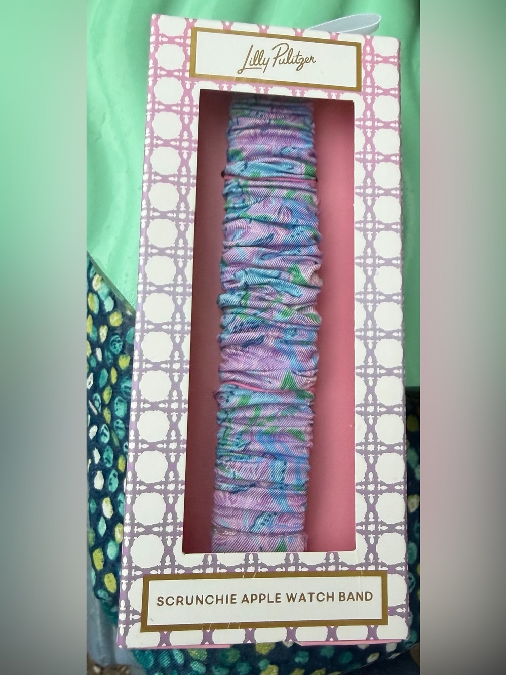 NIB~ Lilly Pulitzer Pastel Purple Floral Scrunchie Apple Watch Band